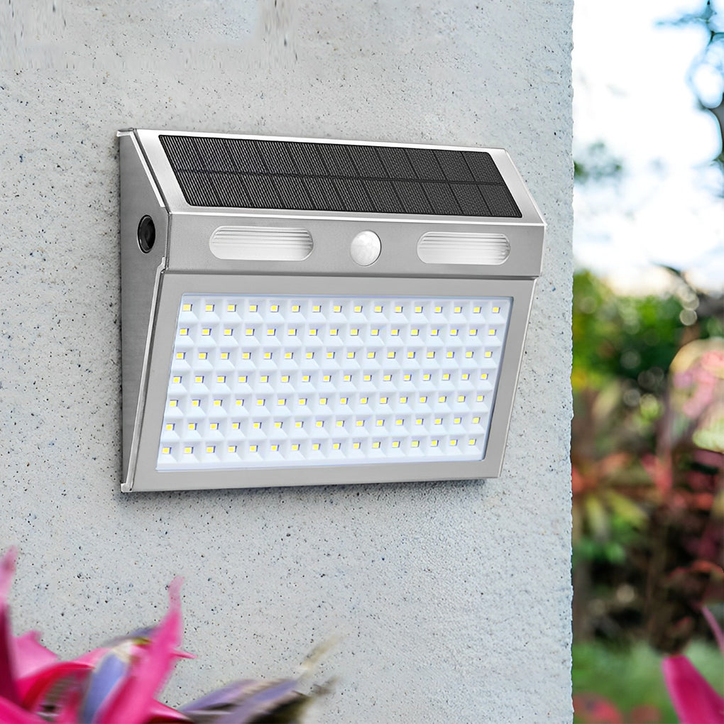 Rectangular Waterproof LED Motion Sensor Solar Wall Lights Outdoor Wall Lamp