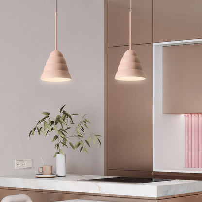 1-Light Resin Pink Figura Arc Pendant Lamp