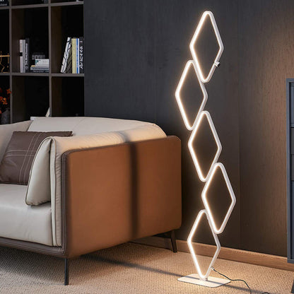 Modern Metal Square Stacked LED Floor Lamp