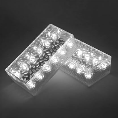 2Pcs Solar LED 10 Hours Max Brick Lights for Modern Outdoor Step Deck Ambiance - Rectangular