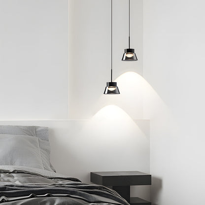 1/2-Light Smoked Gray Glass Pendant Light LED Island Glass Chandelier Black Hanging Ceiling Lamp for Bedroom