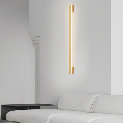 Long Strip Minimalist Three Step Dimming LED Copper Modern Wall Lamp