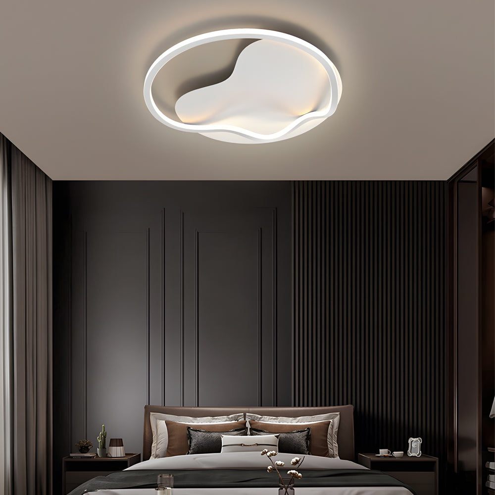 Round Minimalist 3 Step Dimming LED Dimmable White Modern Ceiling Lights