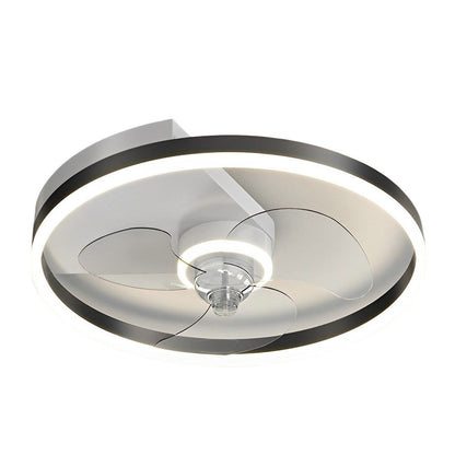 Round Creative LED Mute Intelligent Modern Bladeless Ceiling Fans Lamp