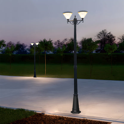 102-Inch Black Outdoor Street Light with 3-Light Post Lamp and Pole