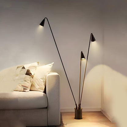 Classic Industrial Black Multi-Head LED Floor Lamp