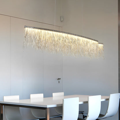 Aluminum Tassels Chain LED Dimmable Post-Modern Dining Room Chandelier