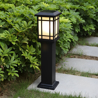 Waterproof Outdoor Three Step Dimming Black Modern Solar Path Lights