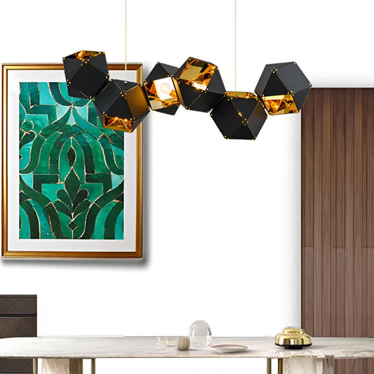 6 Heads Geometric Creative Polygonal Postmodern Chandelier Pendant Light