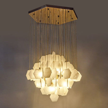 Moonshade Natural Marble Modern Chandelier