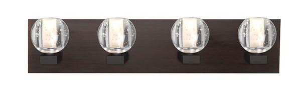 Bath Vanity, 4-Light, LED, Bronze, Clear Bubble Glass, 30"W (4WF-BOCABB-LED-BR 2QDHU9)