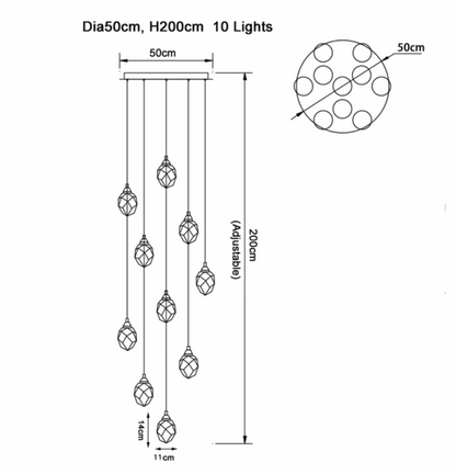 Diamante Crystal Pendant Chandelier