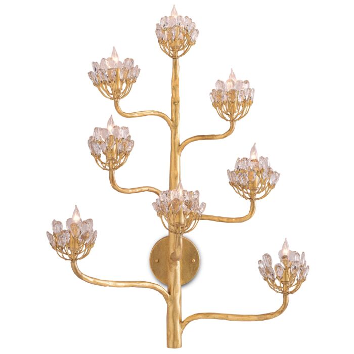 Currey & Company 8-Light 32" Agave Americana Gold Wall Sconce in Dark Contemporary Gold Leaf