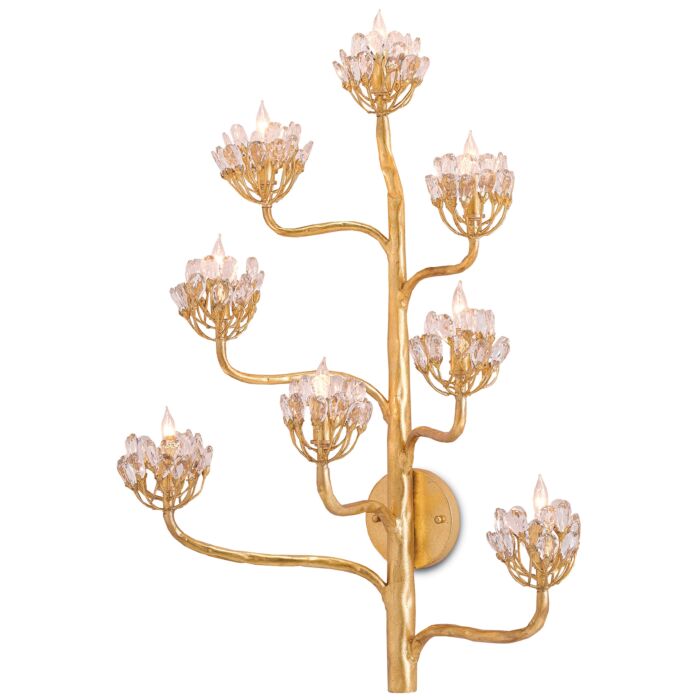 Currey & Company 8-Light 32" Agave Americana Gold Wall Sconce in Dark Contemporary Gold Leaf