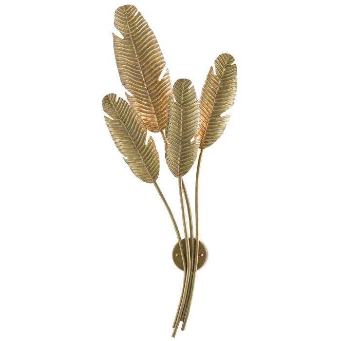 Currey & Company 4-Light 48" Tropical Wall Sconce in Vintage Brass