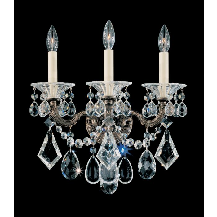 La Scala 3-Light Wall Sconce in Antique Silver