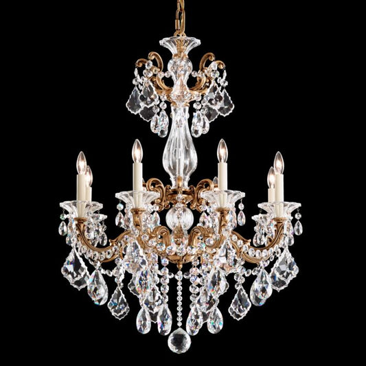 La Scala 8-Light Chandelier in Florentine Bronze