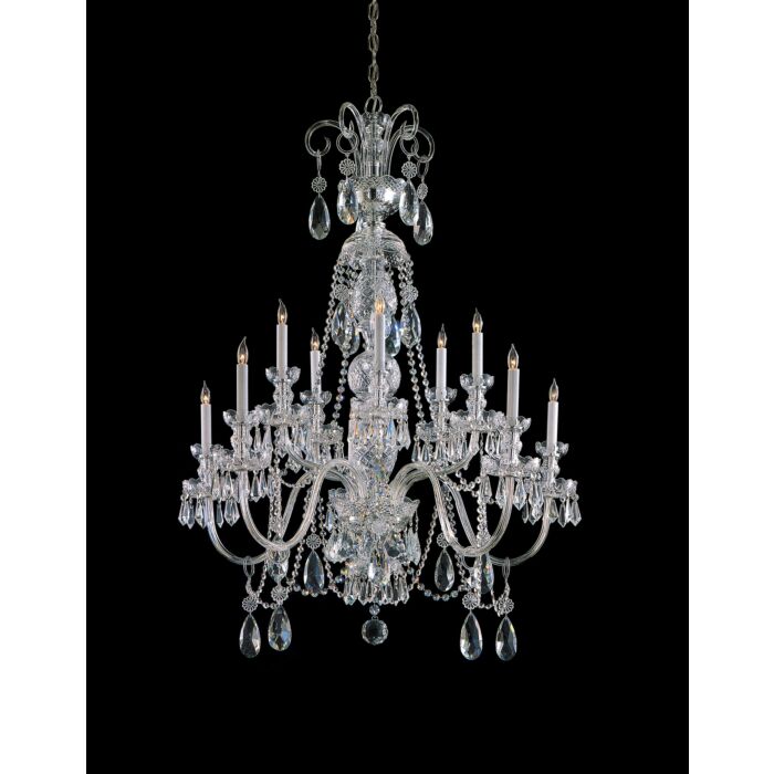 Traditional Crystal 10-Light Chandelier in Polished Chrome