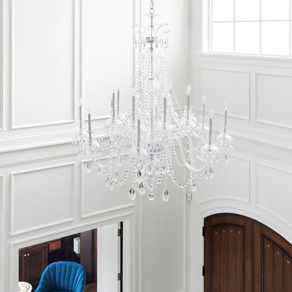 Traditional Crystal 16-Light Chandelier in Polished Chrome