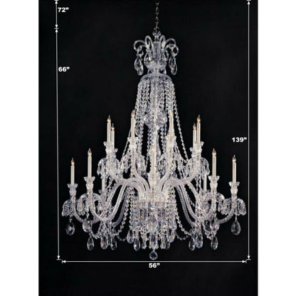 Traditional Crystal 16-Light Chandelier in Polished Chrome