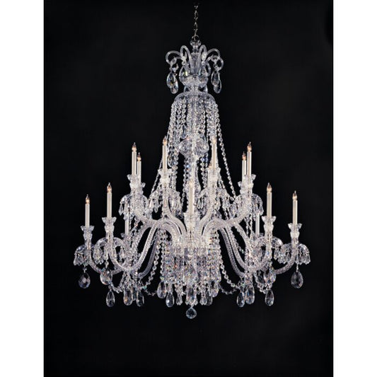 Traditional Crystal 16-Light Chandelier in Polished Chrome