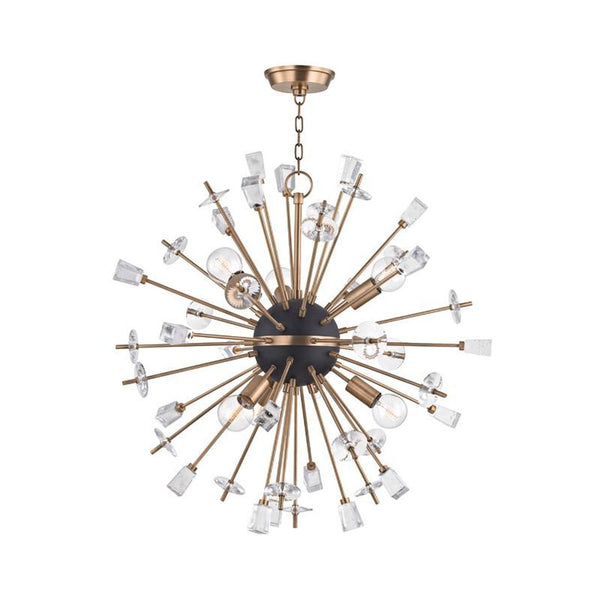 Chandelier, 6-Light, Aged Brass, 32"W (5032-AGB 9ZH4R)