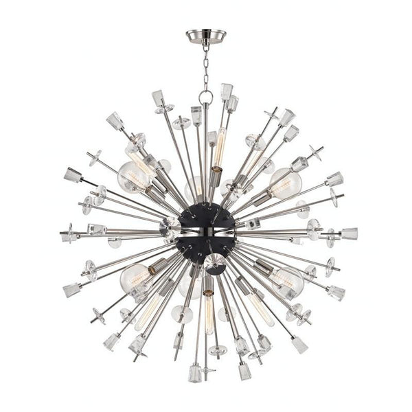 Chandelier, 12-Light, Polished Nickel, 46"W (5046-PN 9ZH4V)