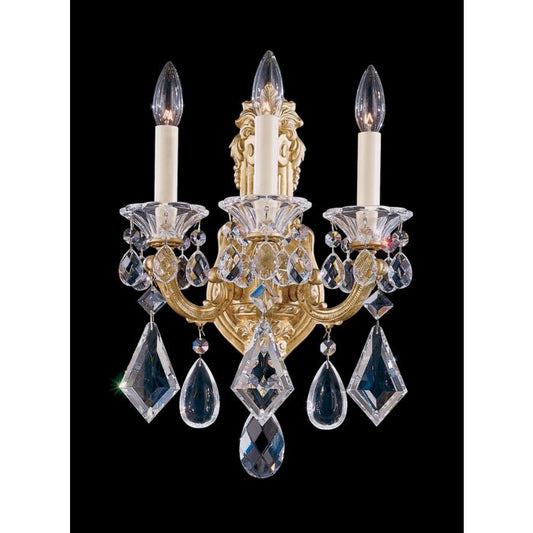 La Scala 3-Light Wall Sconce in French Gold