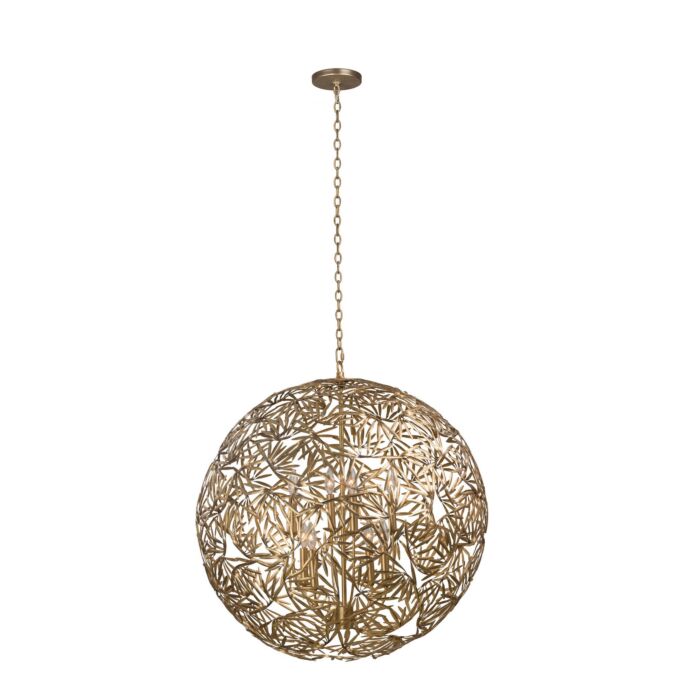 Jardin 8-Light Pendant in Oxidized Gold Leaf