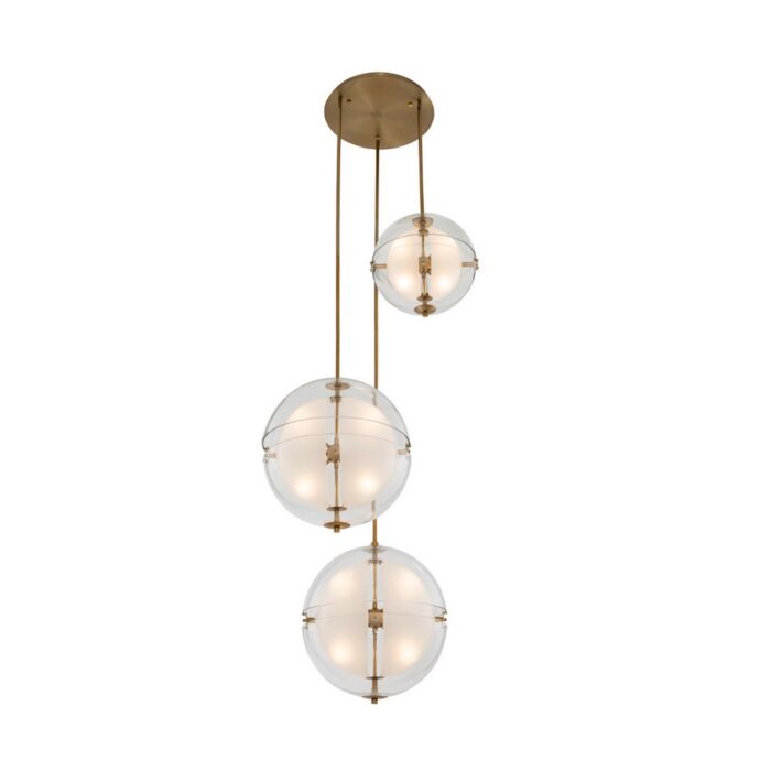 Sussex 12-Light LED Pendant in Winter Brass