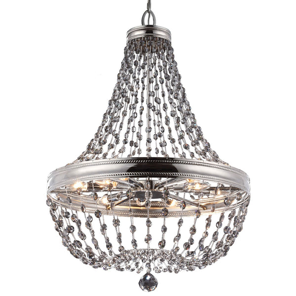 Polished Nickel 12-Light Chandelier