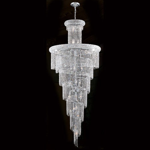 Corp Empire 28-Light Chrome Finish with Clear-Crystals Chandelier