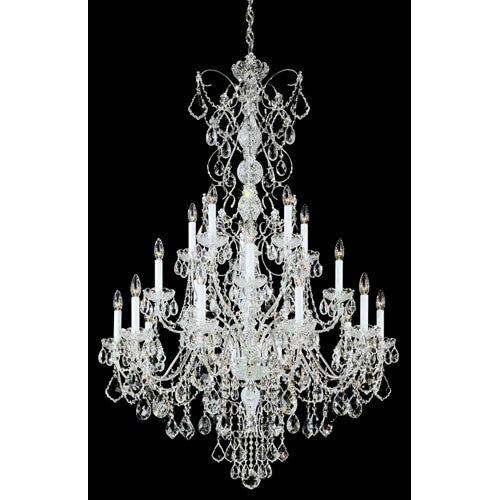 Century Silver 20-Light Clear Heritage Handcut Crystal Chandelier, 37W x 54.5H x 37D