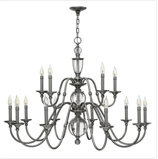 Nickel 15 Light Chandelier