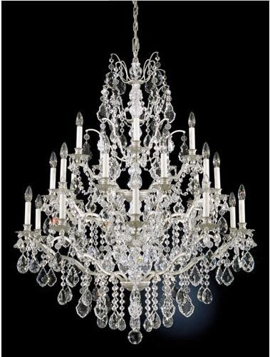 Silver 25-Light Clear Legacy Collection Chandelier, 40W x 48H x 40D