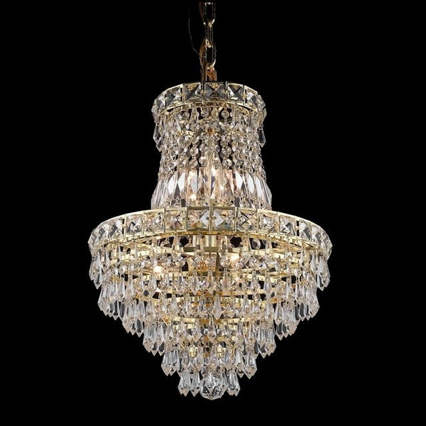 6 Light Tranquil Crystal Chandelier with gold plated fnish