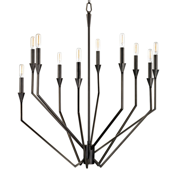 Archie Old Bronze Ten-Light Chandelier