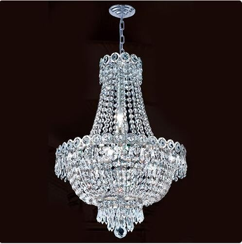 Eight-Light Chrome Finish with Clear-Crystals Chandelier