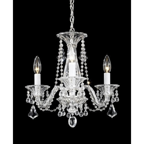 Silver Three-Light Clear Heritage Handcut Crystal Chandelier