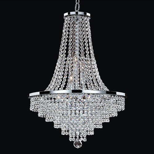 Silver Pearl Nine-Light Chandelier with Signature Crystal