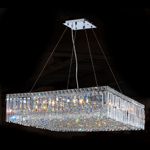 Corp Cascade 12-Light Chrome Finish with Clear-Crystals Chandelier