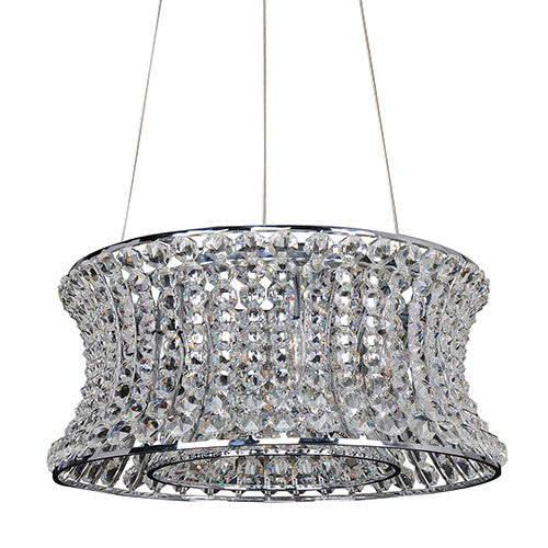 Chrome 12-Light Round Drum Pendant