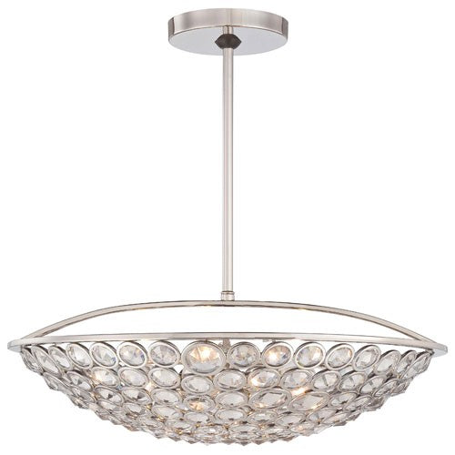 Magique Polished Nickel Five-Light Bowl Pendant