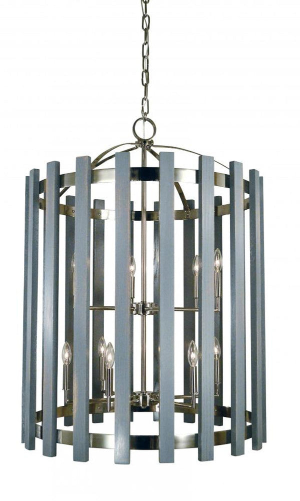 Foyer Chandelier, 12-Light, Polished Nickel, 29"W (5128 PN A089A)