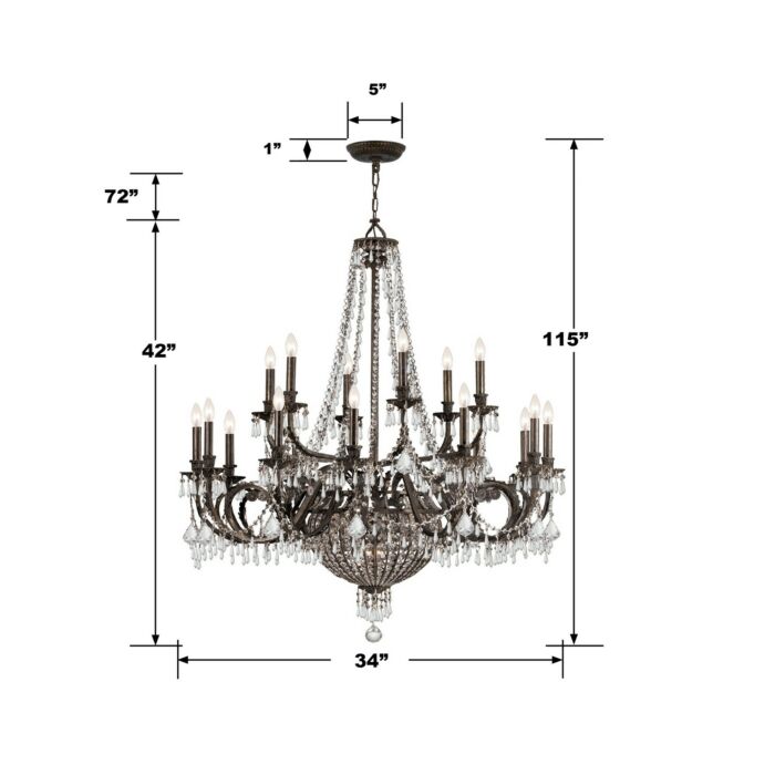 Vanderbilt 23-Light Chandelier in English Bronze