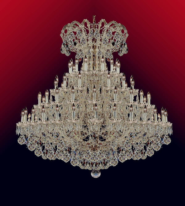 84 Lights Maria Theresa crystal chandelier dressed with clear crystals