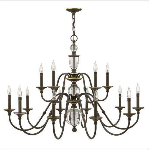 Bronze 15-Light Chandelier