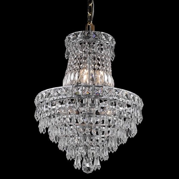 6 Light Tranquil Crystal Chandelier in polished chrome