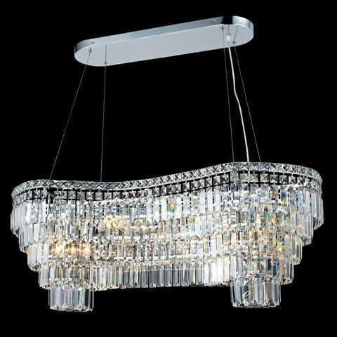 10 Light contemporary chandelier Chrome plated