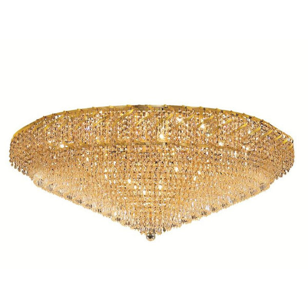 Belenus Gold Thirty-Six Light 48-Inch Flush Mount with Royal Cut Clear Crystal